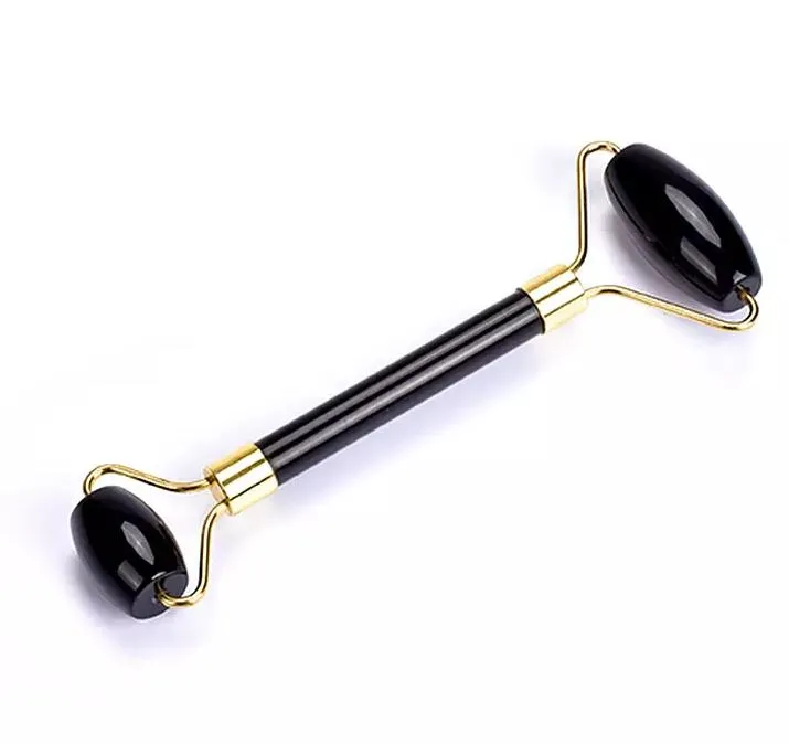 Juodasis Obsidian Jade Stone veido masažo volelis