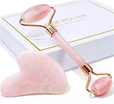 Ametisto krištolo nefrito volelis ir gua sha rinkinys